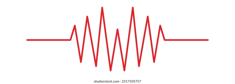 Conjunto de ritmo cardíaco, Eletrocardiograma, ECG sinal de ECG, monitor de frequência cardíaca definir vetor de linha isolado em fundo branco em eps 10.