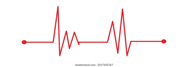 Conjunto de ritmo cardíaco, Eletrocardiograma, ECG sinal de ECG, monitor de frequência cardíaca definir vetor de linha isolado em fundo branco em eps 10.