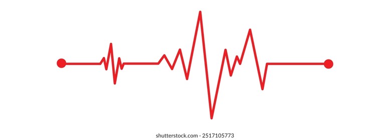 Herzrhythmusset, Elektrokardiogramm, EKG-Signal, Herzfrequenz-Monitor-Set-Zeilenvektor einzeln auf weißem Hintergrund in Folge 10.