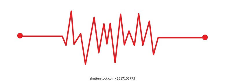 Conjunto de ritmo cardíaco, Eletrocardiograma, ECG sinal de ECG, monitor de frequência cardíaca definir vetor de linha isolado em fundo branco em eps 10.