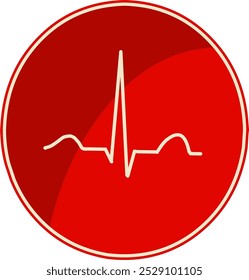 conjunto de ritmo cardíaco, eletrocardiograma, ECG - sinal de ECG, projeto de conceito de linha de pulso de batimento cardíaco isolado em fundo vermelho