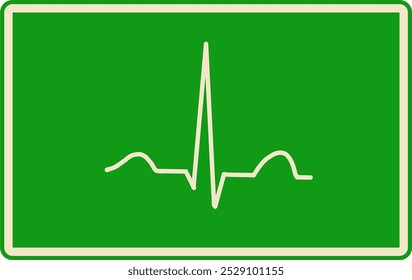 conjunto de ritmo cardíaco, eletrocardiograma, ECG - sinal de ECG, projeto de conceito de linha de pulso de batimento cardíaco isolado no fundo branco