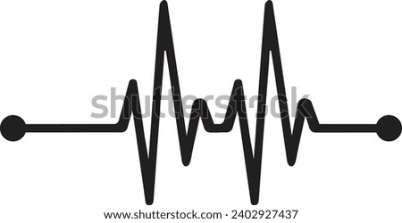 heart rhythm set, Electrocardiogram, ECG - EKG signal, Heart Beat pulse line concept design isolated 