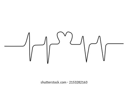 heart rhythm and heart sign icon