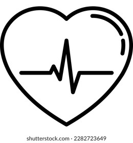 Icono de línea delgada de ritmo cardíaco. Ilustración vectorial moderna del ECG.