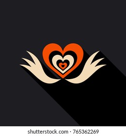 Heart with ribbon