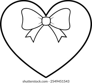 heart with ribbon bow white background 