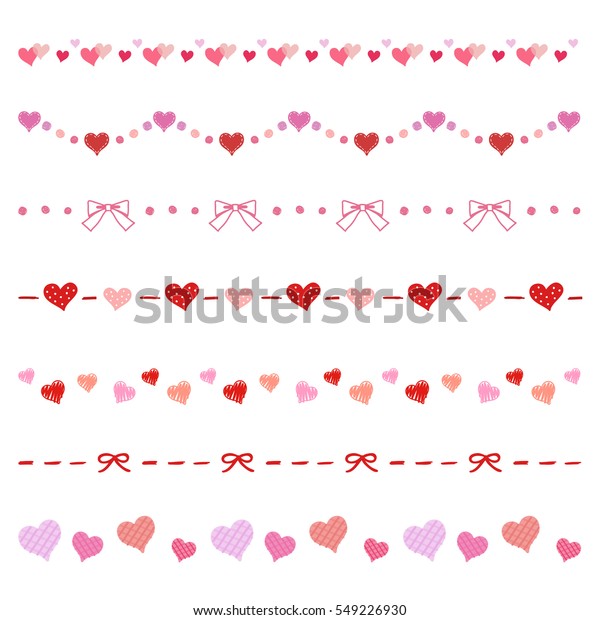 Heart Ribbon Decorative Borders Stock Vector (Royalty Free) 549226930 ...