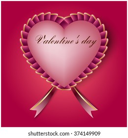 Heart with ribbon edging out