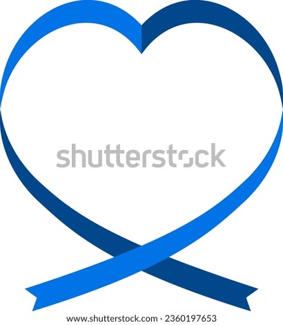 Heart Ribbon Frame Isolated Vector Illustration
