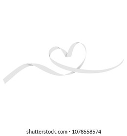 Heart ribbon - Grey
