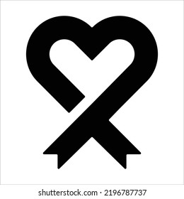 Heart Ribbon icon -  charity and donation signs and symbols