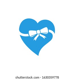 heart with ribbon icon design vector illustration.