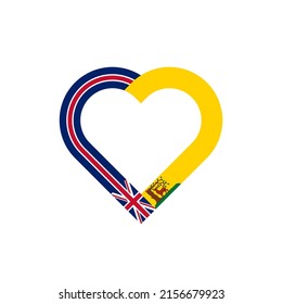 heart ribbon icon of united kingdom and berkshire flags. vector illustration isolated on white background