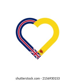 heart ribbon icon of united kingdom and somerset flags. vector illustration isolated on white background