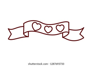 heart with ribbon isolated icon