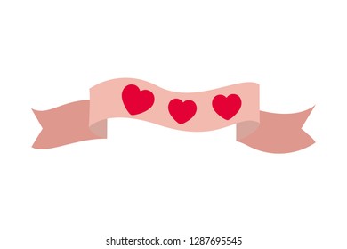 heart with ribbon isolated icon