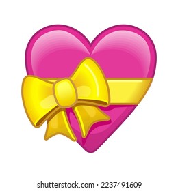 Heart with ribbon isolated on white background Large size of emoji