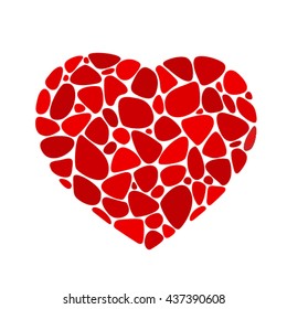 Heart with ribbon, love story,  Saint Valentine's Day vector illustration 