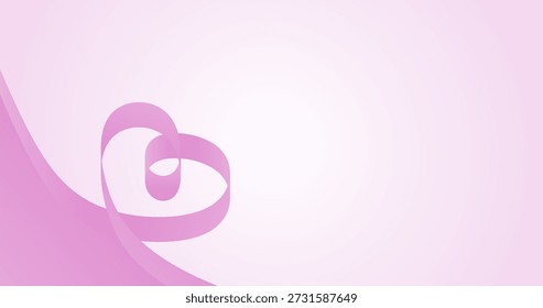 Cinta del corazón en el fondo del degradado en color rosado para el elemento del fondo y el Espacio para texto