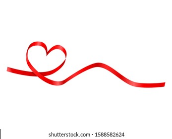 Heart ribbon on a white background. Vector illustration.