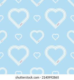 heart ribbon pattern of chicago city flag. vector illustration