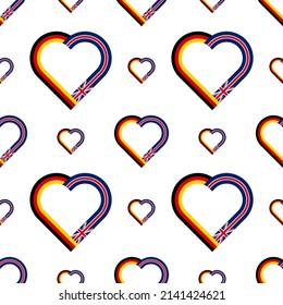 heart ribbon pattern of germany and united kingdom flags. vector illustration	
