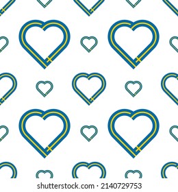 heart ribbon pattern of sweden flag. vector illustration
