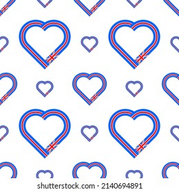 heart ribbon pattern of united kingdom flag. vector illustration