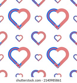 heart ribbon pattern of united kingdom and united states flags. vector illustration. book cover, template, wrapping paper and etc