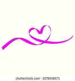 Heart ribbon - Pink