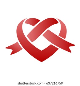 Heart with ribbon - stock vector