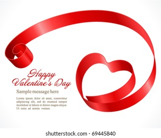 Heart from ribbon Valentine's day vector background
