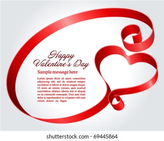 Heart from ribbon Valentine's day vector background