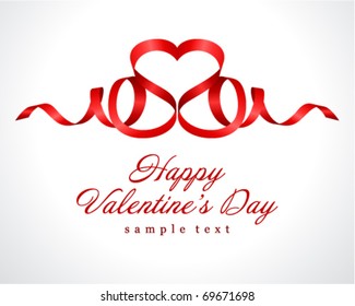 Heart from ribbon Valentine's day vector background