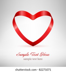 Heart from ribbon Valentine's day vector background eps 10