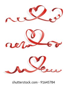 Heart from ribbon Valentine's day vector background
