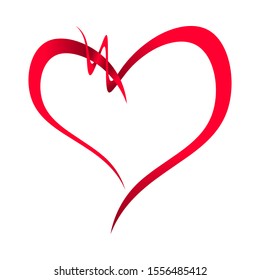 heart from ribbon vector ilustration