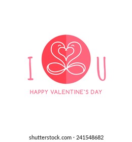 Heart ribbon vector logo design template. Looped shape. Infinity love concept for st. Valentine day icon.