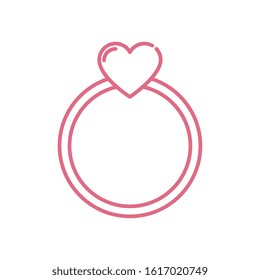Heart ring design of love passion romantic valentines day wedding decoration and marriage theme Vector illustration
