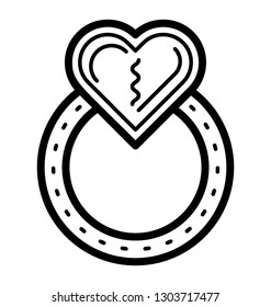 Heart ring icon design 
