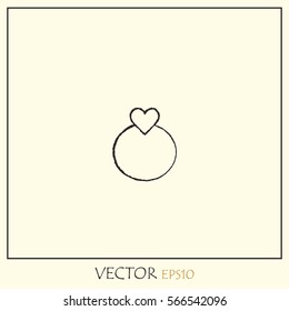 Heart Ring Icon Vector.