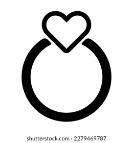 heart ring icon, heart vector, ring illustration