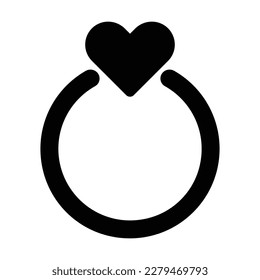 heart ring icon, heart vector, ring illustration
