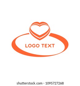 Heart Ring Wedding Logo Concept