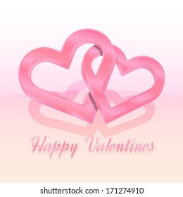 Heart Rings Cross together Vector illustration