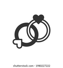 Heart Rings  Love Icon Or Logo Vector Illustration 