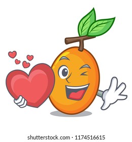 With heart ripe yellow plums on the tree cartoon