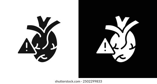 Icono de riesgo cardíaco logo set Vector