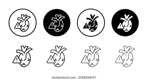 Heart risk icon logo sign set vector outline